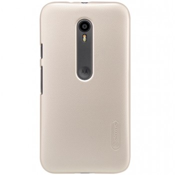 Moto G3 dėklas auksinis "Nillkin" Frosted Shield + plėvelė